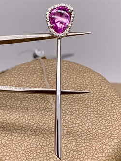 *Брошь Розовый Сапфир цв Белое арт 7-270336-02-45-243 вес 2,56 г - фото 266381 *Брошь Розовый Сапфир цв Белое арт 7-270336-02-45-243 вес 2,56 г - фото 266381