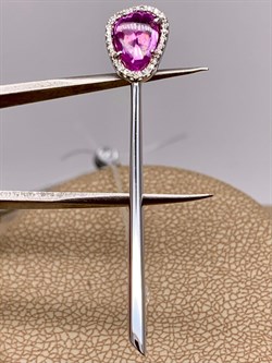 *Брошь Розовый Сапфир цв Белое арт 7-270336-02-45-243 вес 2,56 г - фото 266382 *Брошь Розовый Сапфир цв Белое арт 7-270336-02-45-243 вес 2,56 г - фото 266382