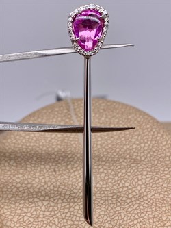 *Брошь Розовый Сапфир цв Белое арт 7-270336-02-45-243 вес 2,56 г - фото 266383 *Брошь Розовый Сапфир цв Белое арт 7-270336-02-45-243 вес 2,56 г - фото 266383