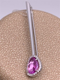 *Брошь Розовый Сапфир цв Белое арт 7-270336-02-45-243 вес 2,56 г - фото 266385 *Брошь Розовый Сапфир цв Белое арт 7-270336-02-45-243 вес 2,56 г - фото 266385