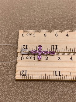 *Кулон Розовый Сапфир цв Белое арт 8-280417-00-74-959 вес 1,42 г - фото 266396