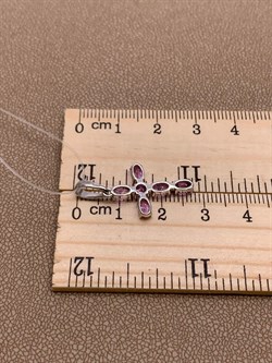 *Кулон Розовый Сапфир цв Белое арт 8-280417-00-74-959 вес 1,42 г - фото 266397