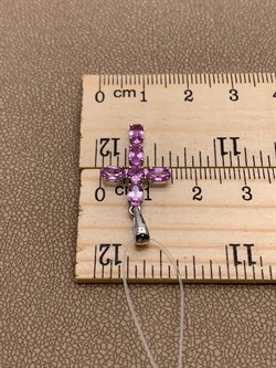 *Кулон Розовый Сапфир цв Белое арт 8-280417-00-74-959 вес 1,42 г - фото 266398