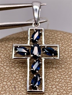*Кулон Синий Сапфир цв Белый 8-290-02-113 вес 1,61 г - фото 266406 *Кулон Синий Сапфир цв Белый 8-290-02-113 вес 1,61 г - фото 266406