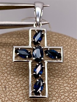 *Кулон Синий Сапфир цв Белый 8-290-02-113 вес 1,61 г - фото 266407 *Кулон Синий Сапфир цв Белый 8-290-02-113 вес 1,61 г - фото 266407