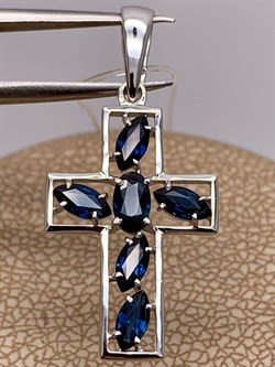 *Кулон Синий Сапфир цв Белый 8-290-02-113 вес 1,61 г - фото 266408 *Кулон Синий Сапфир цв Белый 8-290-02-113 вес 1,61 г - фото 266408