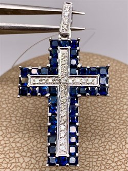 *Кулон Синий Сапфир цв Белое 8-248-02-215 вес 3,43 г - фото 266415 *Кулон Синий Сапфир цв Белое 8-248-02-215 вес 3,43 г - фото 266415