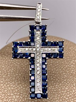 *Кулон Синий Сапфир цв Белое 8-248-02-215 вес 3,43 г - фото 266416 *Кулон Синий Сапфир цв Белое 8-248-02-215 вес 3,43 г - фото 266416