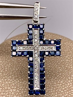 *Кулон Синий Сапфир цв Белое 8-248-02-215 вес 3,43 г - фото 266417 *Кулон Синий Сапфир цв Белое 8-248-02-215 вес 3,43 г - фото 266417