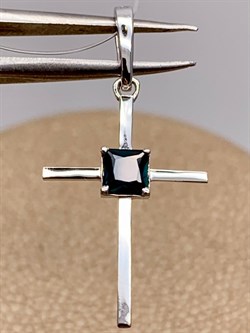 *Кулон Синий Сапфир цв Белое 8-377-02-715 вес 0,62 г - фото 266426 *Кулон Синий Сапфир цв Белое 8-377-02-715 вес 0,62 г - фото 266426