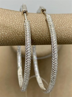 *Серьги Конго Белый Фианит Микро Вставки арт. SL-E02083-X-W-X-X-W-034 вес 11,8 г - фото 266443 *Серьги Конго Белый Фианит Микро Вставки арт. SL-E02083-X-W-X-X-W-034 вес 11,8 г - фото 266443