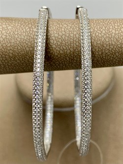 *Серьги Конго Белый Фианит Микро Вставки арт. SL-E02083-X-W-X-X-W-034 вес 11,8 г - фото 266444 *Серьги Конго Белый Фианит Микро Вставки арт. SL-E02083-X-W-X-X-W-034 вес 11,8 г - фото 266444