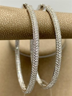 *Серьги Конго Белый Фианит Микро Вставки арт. SL-E02083-X-W-X-X-W-034 вес 11,8 г - фото 266445 *Серьги Конго Белый Фианит Микро Вставки арт. SL-E02083-X-W-X-X-W-034 вес 11,8 г - фото 266445