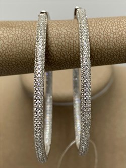 *Серьги Конго Белый Фианит Микро Вставки арт. SL-E02083-X-W-X-X-W-034 вес 11,8 г - фото 266447 *Серьги Конго Белый Фианит Микро Вставки арт. SL-E02083-X-W-X-X-W-034 вес 11,8 г - фото 266447