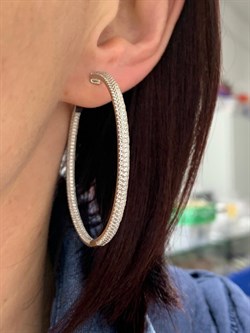 *Серьги Конго Белый Фианит Микро Вставки арт. SL-E02083-X-W-X-X-W-034 вес 11,8 г - фото 266448 *Серьги Конго Белый Фианит Микро Вставки арт. SL-E02083-X-W-X-X-W-034 вес 11,8 г - фото 266448