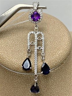 *Подвеска Сапфир Микс арт. AS-P04893-X-W-SAP-X-W-561 вес 3,2 г - фото 266469 *Подвеска Сапфир Микс арт. AS-P04893-X-W-SAP-X-W-561 вес 3,2 г - фото 266469