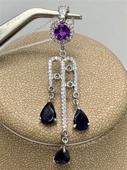 *Подвеска Сапфир Микс арт. AS-P04893-X-W-SAP-X-W-561 вес 3,2 г - фото 266470 *Подвеска Сапфир Микс арт. AS-P04893-X-W-SAP-X-W-561 вес 3,2 г - фото 266470