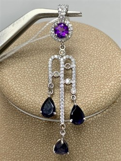 *Подвеска Сапфир Микс арт. AS-P04893-X-W-SAP-X-W-561 вес 3,2 г - фото 266471 *Подвеска Сапфир Микс арт. AS-P04893-X-W-SAP-X-W-561 вес 3,2 г - фото 266471