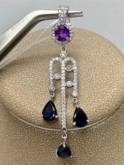 *Подвеска Сапфир Микс арт. AS-P04893-X-W-SAP-X-W-561 вес 3,2 г - фото 266472 *Подвеска Сапфир Микс арт. AS-P04893-X-W-SAP-X-W-561 вес 3,2 г - фото 266472