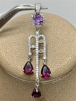 *Подвеска Аметист Родолит арт. AS-P04893-X-W-AMG-X-W-554 вес 3,35 г - фото 266481 *Подвеска Аметист Родолит арт. AS-P04893-X-W-AMG-X-W-554 вес 3,35 г - фото 266481