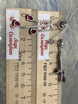 *Серьги Пусеты Аметист Родолит арт. AS-E06333-X-W-AMG-X-W-947 вес 6,14 г - фото 266488