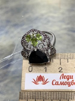 *Кольцо р.18,5 Микс Оникс Хризолит арт. AS-R00459-X-W-B-X-S-672 вес 6,7 г - фото 266501 *Кольцо р.18,5 Микс Оникс Хризолит арт. AS-R00459-X-W-B-X-S-672 вес 6,7 г - фото 266501