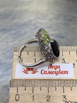 *Кольцо р.18,5 Микс Оникс Хризолит арт. AS-R00459-X-W-B-X-S-672 вес 6,7 г - фото 266502 *Кольцо р.18,5 Микс Оникс Хризолит арт. AS-R00459-X-W-B-X-S-672 вес 6,7 г - фото 266502