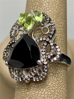 *Кольцо р.18,5 Микс Оникс Хризолит арт. AS-R00459-X-W-B-X-S-672 вес 6,7 г - фото 266503 *Кольцо р.18,5 Микс Оникс Хризолит арт. AS-R00459-X-W-B-X-S-672 вес 6,7 г - фото 266503