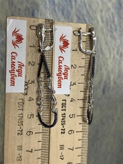 *Серьги Сапфир арт. NR-E01124-X-W-W-X-BL-644 вес 7,1 г - фото 266521