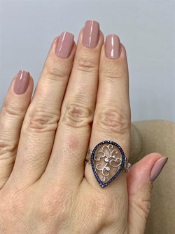 *Кольцо р.18,5 Сапфир арт. NR-R00461-X-W-W-X-BL-626 вес 3,7 г - фото 266527