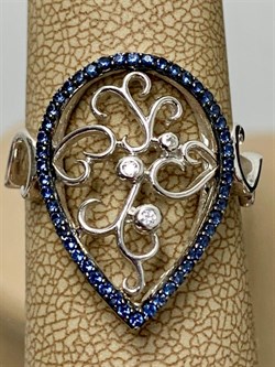 *Кольцо р.18,5 Сапфир арт. NR-R00461-X-W-W-X-BL-626 вес 3,7 г - фото 266534