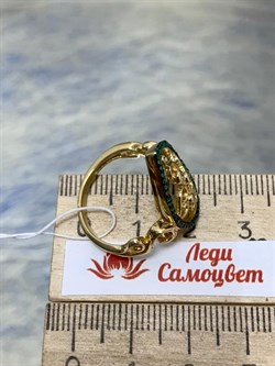 *Кольцо р.18 Цаворит арт. NR-R00461-X-G-W-X-Gg-196 вес 3,7 г - фото 266540