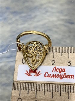 *Кольцо р.18 Цаворит арт. NR-R00461-X-G-W-X-Gg-196 вес 3,7 г - фото 266542