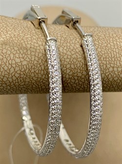 *Серьги Конго Белый Фианит Микро Вставки арт. CZ-E02943-X-W-X-X-W-539 вес 8,6 г - фото 266566 *Серьги Конго Белый Фианит Микро Вставки арт. CZ-E02943-X-W-X-X-W-539 вес 8,6 г - фото 266566