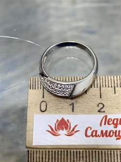 *Кольцо р.18 Белый Фианит арт. CZ-R00893-X-W-X-X-W-476 вес 3 г - фото 266584