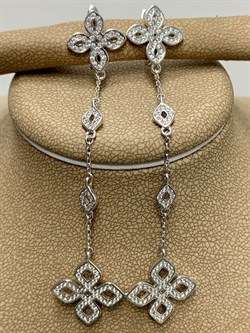 *Серьги Белый Фианит Микро Вставки арт. CZ-E02928-X-W-X-X-W-483 вес 6,85 г - фото 266602 *Серьги Белый Фианит Микро Вставки арт. CZ-E02928-X-W-X-X-W-483 вес 6,85 г - фото 266602