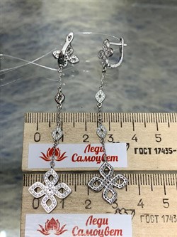 *Серьги Белый Фианит Микро Вставки арт. CZ-E02928-X-W-X-X-W-483 вес 6,85 г - фото 266607 *Серьги Белый Фианит Микро Вставки арт. CZ-E02928-X-W-X-X-W-483 вес 6,85 г - фото 266607