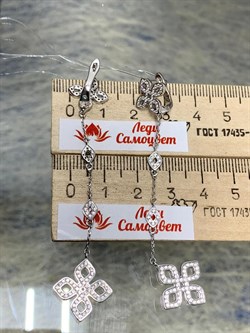 *Серьги Белый Фианит Микро Вставки арт. CZ-E02928-X-W-X-X-W-483 вес 6,85 г - фото 266608 *Серьги Белый Фианит Микро Вставки арт. CZ-E02928-X-W-X-X-W-483 вес 6,85 г - фото 266608