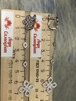*Серьги Белый Фианит Микро Вставки арт. CZ-E02928-X-W-X-X-W-483 вес 6,85 г - фото 266609 *Серьги Белый Фианит Микро Вставки арт. CZ-E02928-X-W-X-X-W-483 вес 6,85 г - фото 266609