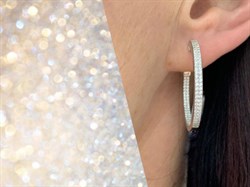 *Серьги Конго Белый Фианит Микро Вставки арт. SL-E01700-X-W-X-X-W-496 вес 7,1 г - фото 266686 *Серьги Конго Белый Фианит Микро Вставки арт. SL-E01700-X-W-X-X-W-496 вес 7,1 г - фото 266686