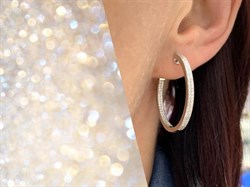 *Серьги Конго Белый Фианит Микро Вставки арт. SL-E01700-X-W-X-X-W-496 вес 7,1 г - фото 266687 *Серьги Конго Белый Фианит Микро Вставки арт. SL-E01700-X-W-X-X-W-496 вес 7,1 г - фото 266687