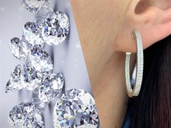 *Серьги Конго Белый Фианит Микро Вставки арт. SL-E01700-X-W-X-X-W-496 вес 7,1 г - фото 266688 *Серьги Конго Белый Фианит Микро Вставки арт. SL-E01700-X-W-X-X-W-496 вес 7,1 г - фото 266688