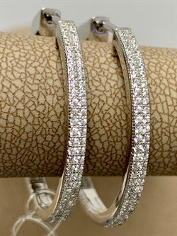 *Серьги Конго Белый Фианит Микро Вставки арт. SL-E01700-X-W-X-X-W-496 вес 7,1 г - фото 266692 *Серьги Конго Белый Фианит Микро Вставки арт. SL-E01700-X-W-X-X-W-496 вес 7,1 г - фото 266692