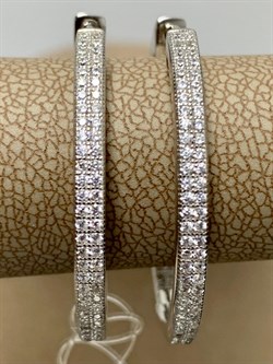 *Серьги Конго Белый Фианит Микро Вставки арт. SL-E01700-X-W-X-X-W-496 вес 7,1 г - фото 266693 *Серьги Конго Белый Фианит Микро Вставки арт. SL-E01700-X-W-X-X-W-496 вес 7,1 г - фото 266693