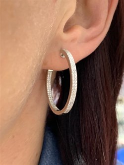 *Серьги Конго Белый Фианит Микро Вставки арт. SL-E01700-X-W-X-X-W-496 вес 7,1 г - фото 266694 *Серьги Конго Белый Фианит Микро Вставки арт. SL-E01700-X-W-X-X-W-496 вес 7,1 г - фото 266694