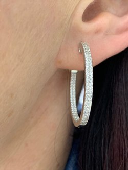 *Серьги Конго Белый Фианит Микро Вставки арт. SL-E01700-X-W-X-X-W-496 вес 7,1 г - фото 266695 *Серьги Конго Белый Фианит Микро Вставки арт. SL-E01700-X-W-X-X-W-496 вес 7,1 г - фото 266695