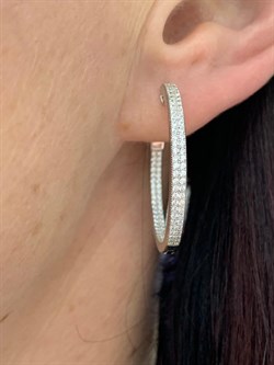 *Серьги Конго Белый Фианит Микро Вставки арт. SL-E01700-X-W-X-X-W-496 вес 7,1 г - фото 266696 *Серьги Конго Белый Фианит Микро Вставки арт. SL-E01700-X-W-X-X-W-496 вес 7,1 г - фото 266696