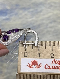 *Серьги Аметист арт. AS-E06345-X-W-Pur-X-W-720 вес 8,6 г - фото 266724 *Серьги Аметист арт. AS-E06345-X-W-Pur-X-W-720 вес 8,6 г - фото 266724