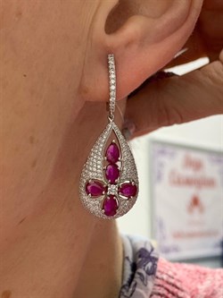 *Серьги Корунд Рубин арт. AS-E06345-X-W-R-X-W-351 вес 8,5 г - фото 266736 *Серьги Корунд Рубин арт. AS-E06345-X-W-R-X-W-351 вес 8,5 г - фото 266736