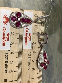*Серьги Корунд Рубин арт. AS-E06345-X-W-R-X-W-351 вес 8,5 г - фото 266737 *Серьги Корунд Рубин арт. AS-E06345-X-W-R-X-W-351 вес 8,5 г - фото 266737